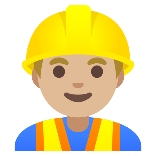 man construction worker: medium-light skin tone — Google