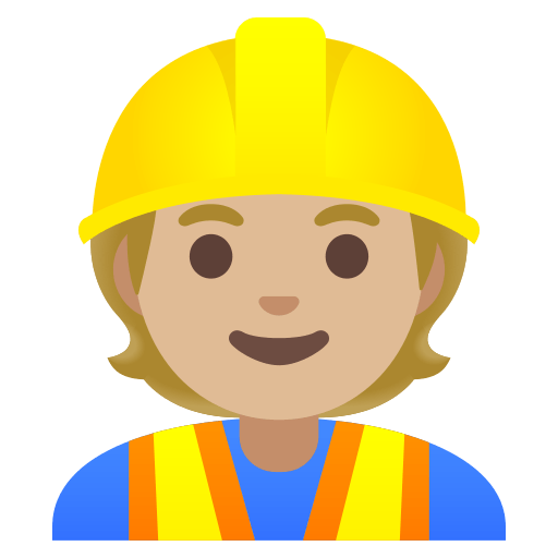 construction worker: medium-light skin tone — Google
