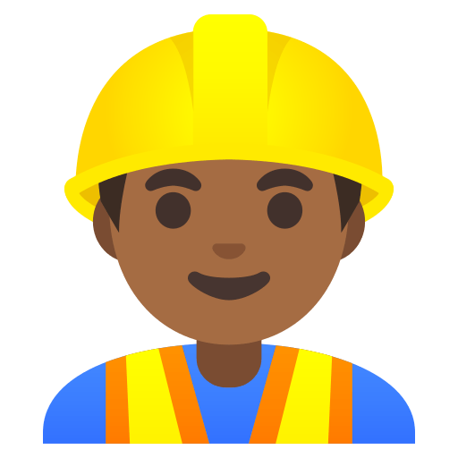 man construction worker: medium-dark skin tone — Google