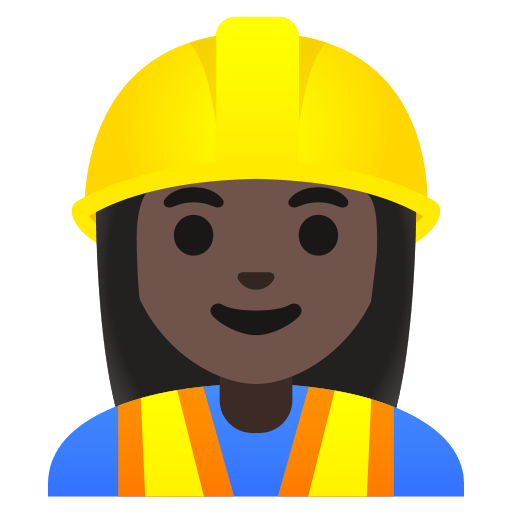 woman construction worker: dark skin tone — Google