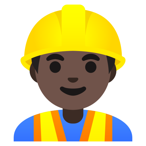 man construction worker: dark skin tone — Google