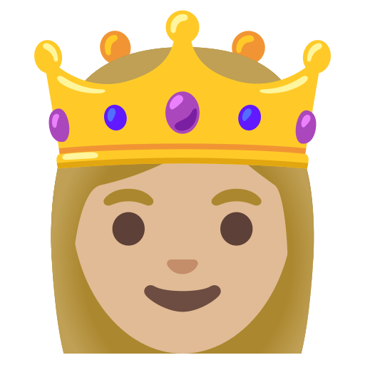 princess: medium-light skin tone — Google