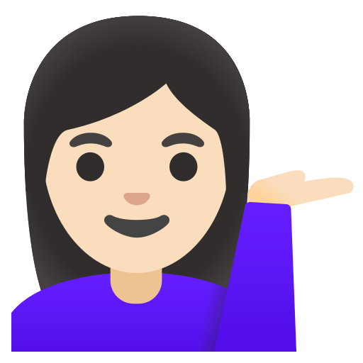 woman tipping hand: light skin tone — Google