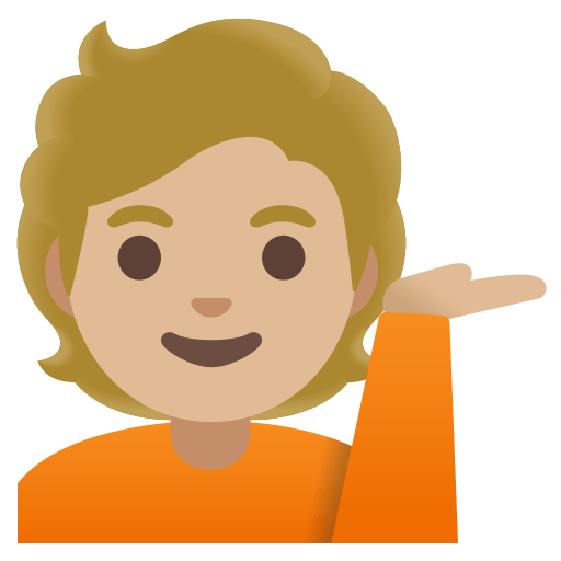 person tipping hand: medium-light skin tone — Google
