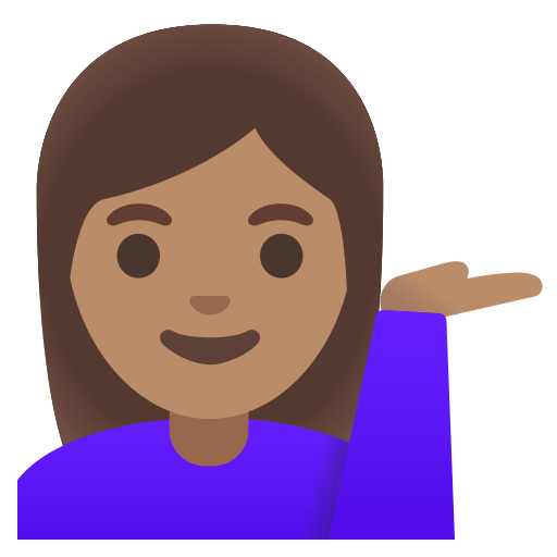 woman tipping hand: medium skin tone — Google