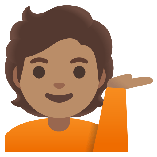 person tipping hand: medium skin tone — Google