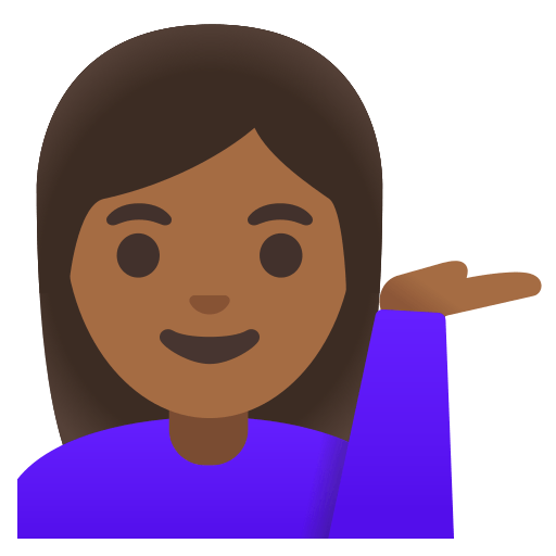 woman tipping hand: medium-dark skin tone — Google