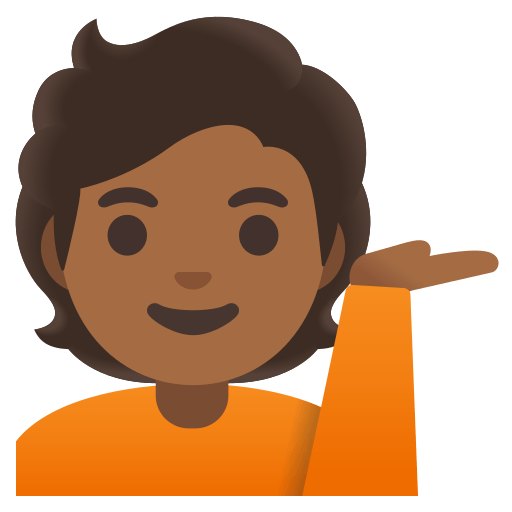 person tipping hand: medium-dark skin tone — Google