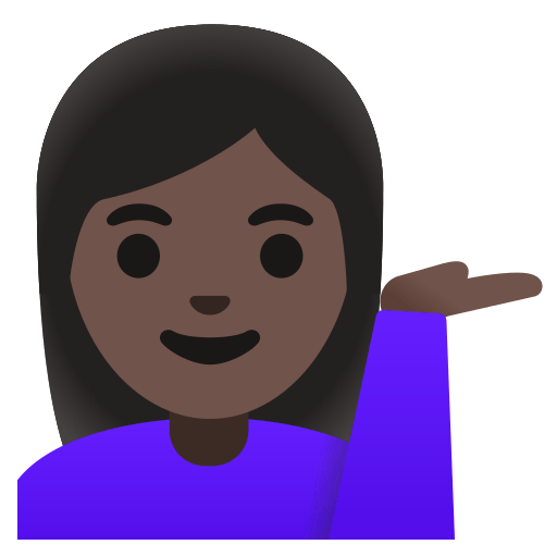 woman tipping hand: dark skin tone — Google