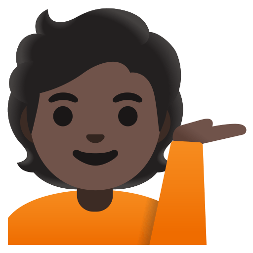 person tipping hand: dark skin tone — Google