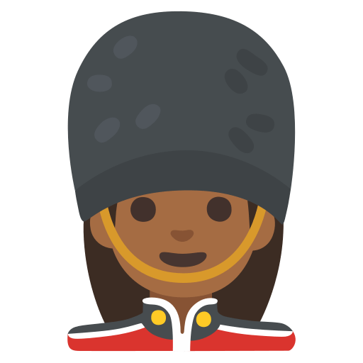woman guard: medium-dark skin tone — Google