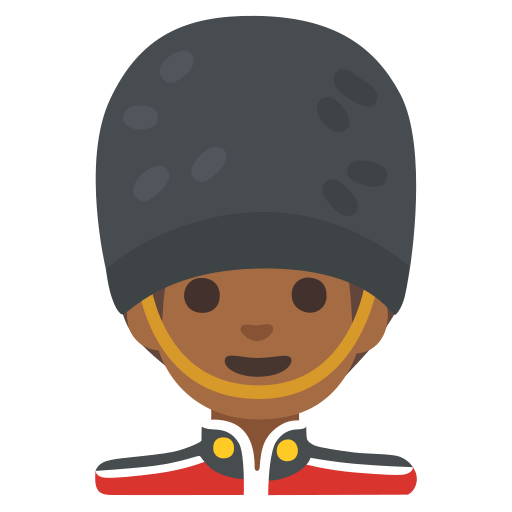 man guard: medium-dark skin tone — Google