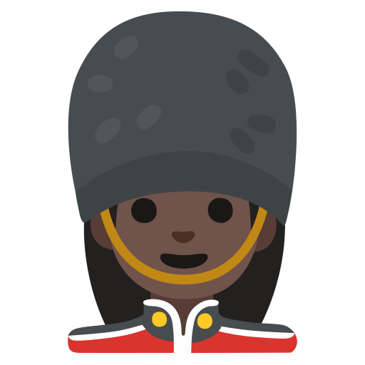woman guard: dark skin tone — Google