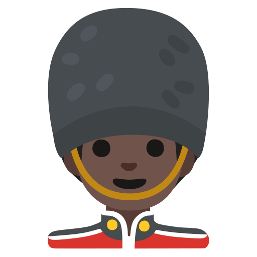 man guard: dark skin tone — Google