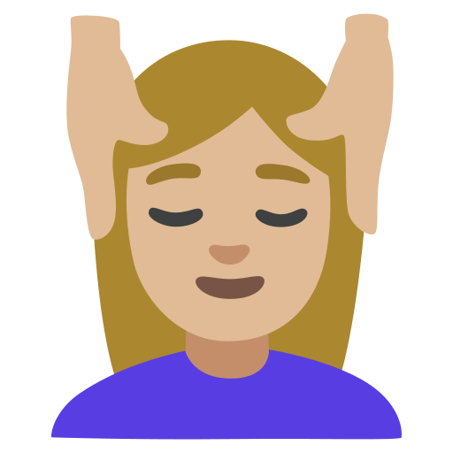 woman getting massage: medium-light skin tone — Google
