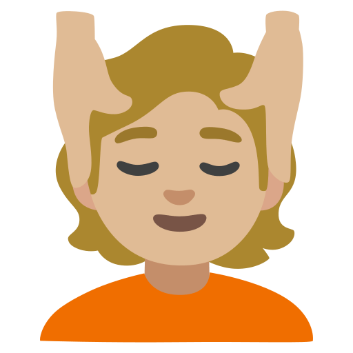 person getting massage: medium-light skin tone — Google