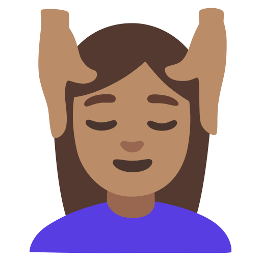 woman getting massage: medium skin tone — Google