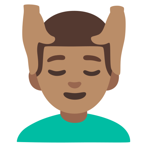man getting massage: medium skin tone — Google