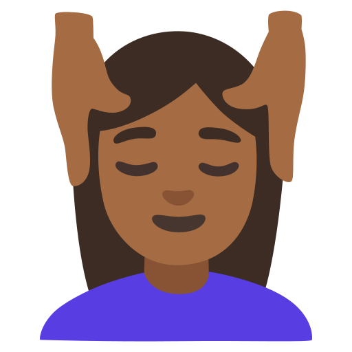 woman getting massage: medium-dark skin tone — Google