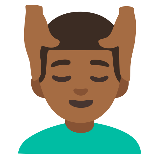man getting massage: medium-dark skin tone — Google