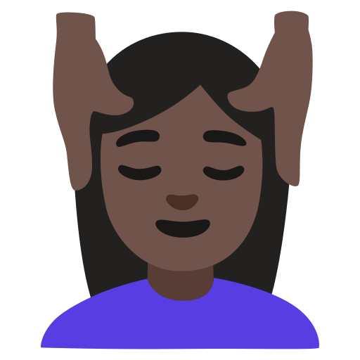 woman getting massage: dark skin tone — Google