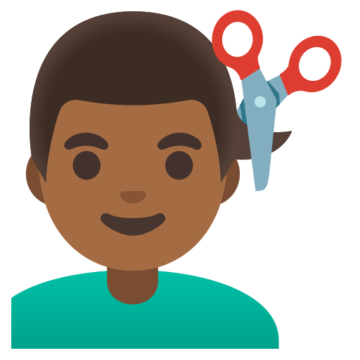 man getting haircut: medium-dark skin tone — Google