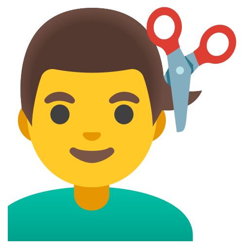 man getting haircut — Google