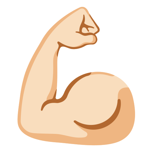 flexed biceps: light skin tone — Google