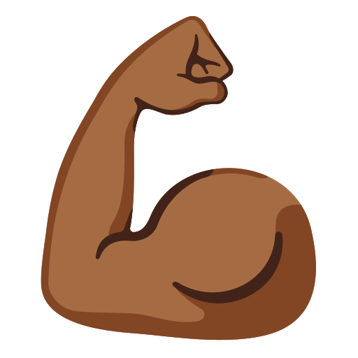 flexed biceps: medium-dark skin tone — Google