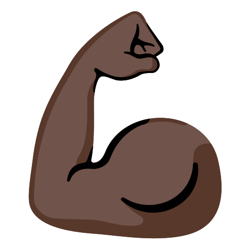 flexed biceps: dark skin tone — Google