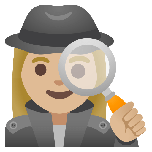 woman detective: medium-light skin tone — Google