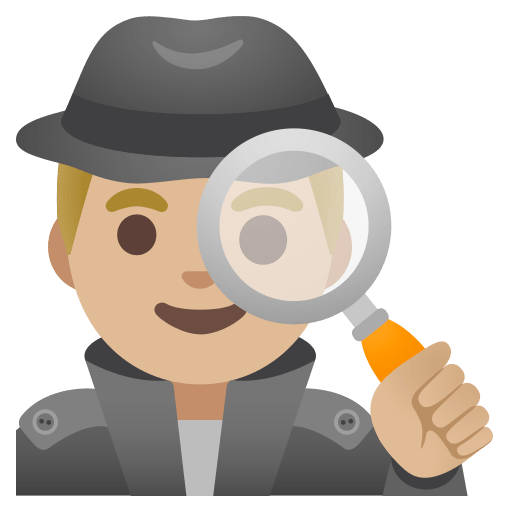 man detective: medium-light skin tone — Google