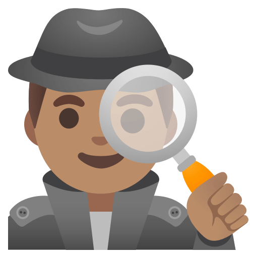 man detective: medium skin tone — Google