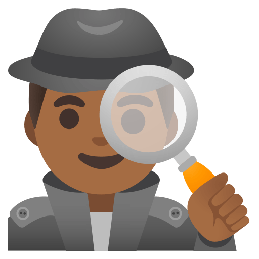man detective: medium-dark skin tone — Google
