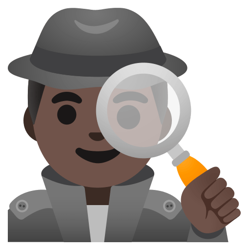 man detective: dark skin tone — Google
