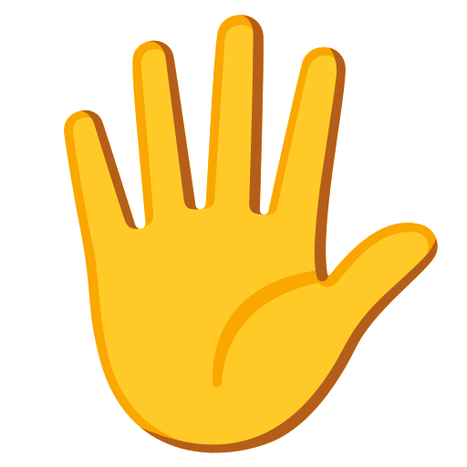 hand with fingers splayed — Google