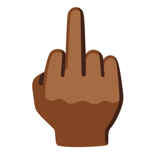 middle finger: medium-dark skin tone — Google