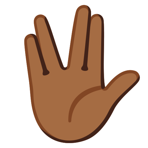 vulcan salute: medium-dark skin tone — Google