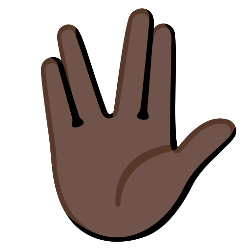 vulcan salute: dark skin tone — Google