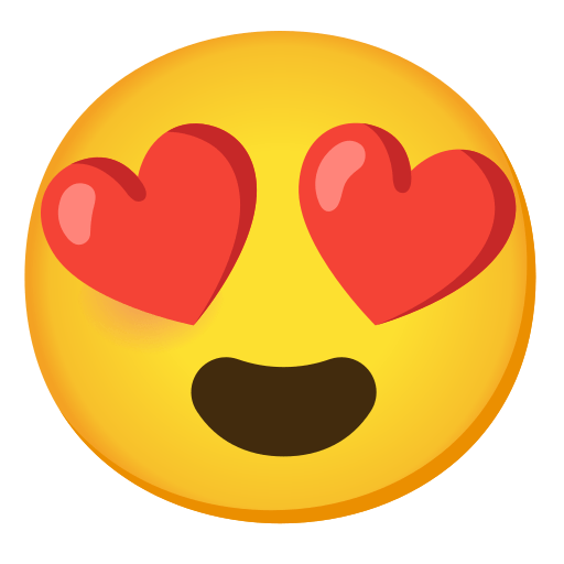 smiling face with heart-eyes — Google