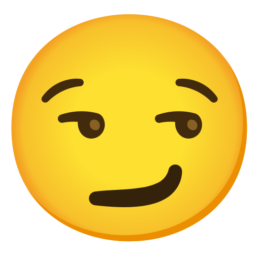 smirking face — Google