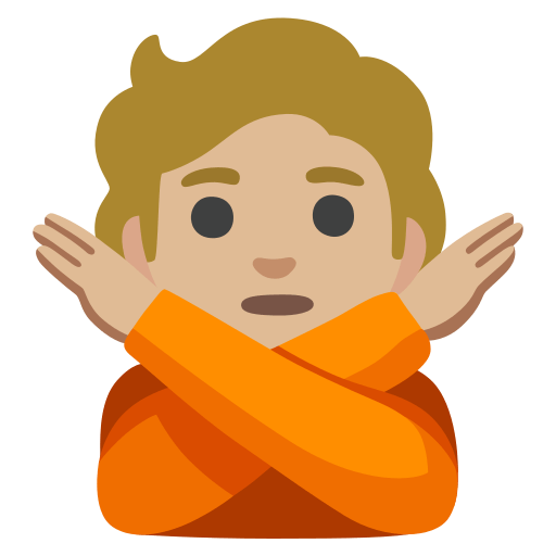 person gesturing NO: medium-light skin tone — Google