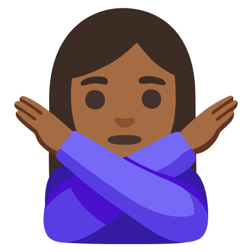 woman gesturing NO: medium-dark skin tone — Google