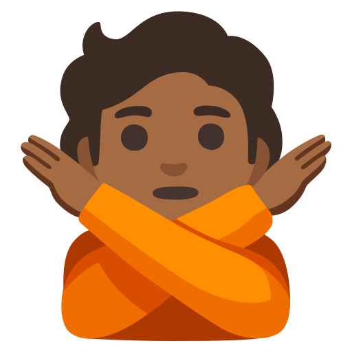 person gesturing NO: medium-dark skin tone — Google