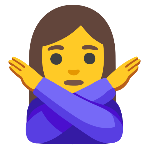 woman gesturing NO — Google