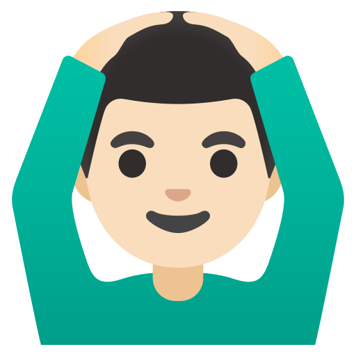 man gesturing OK: light skin tone — Google