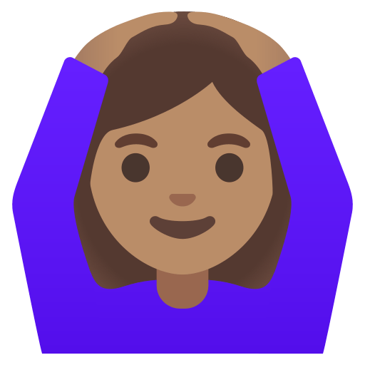 woman gesturing OK: medium skin tone — Google