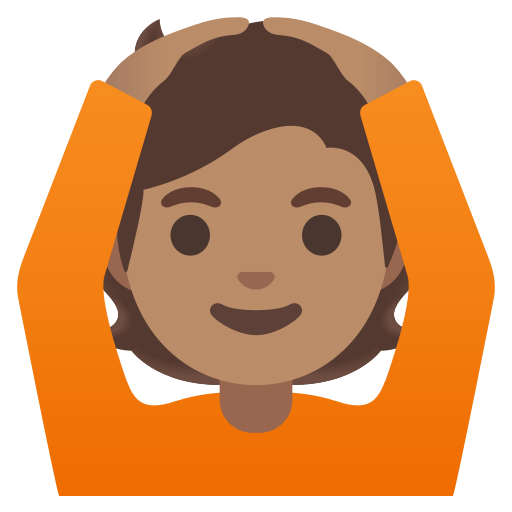 person gesturing OK: medium skin tone — Google