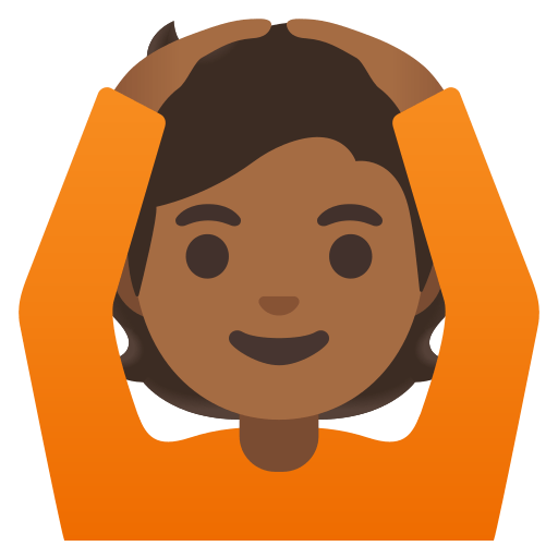 person gesturing OK: medium-dark skin tone — Google