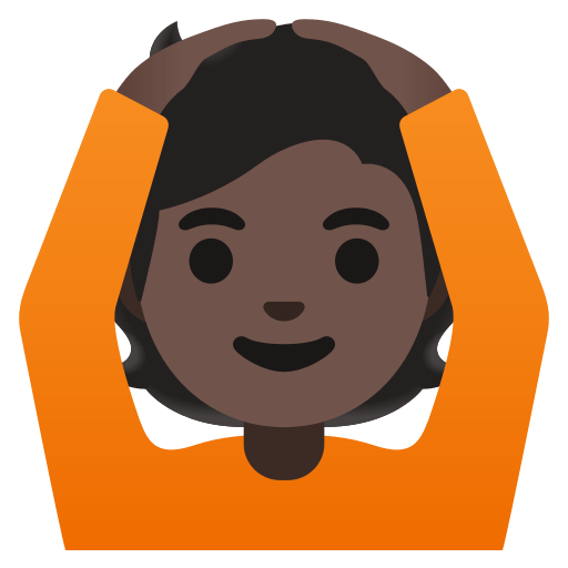 person gesturing OK: dark skin tone — Google